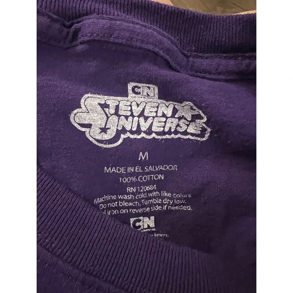 Steven Universe Cartoon Network Mens Purple Graphic T-Shirt Size M Band‎ Suits
